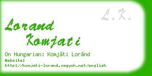 lorand komjati business card